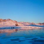 Graenavatn-lake sunrise blue sky