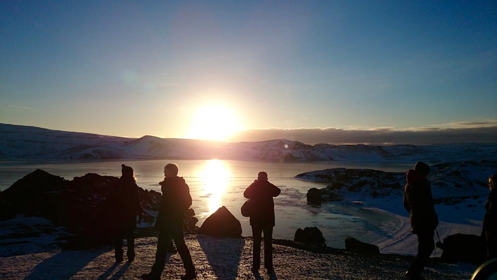 Sunrise at lake Kleifarvatn