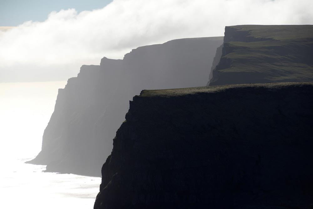 Latrabjarg cliffs in silhouette