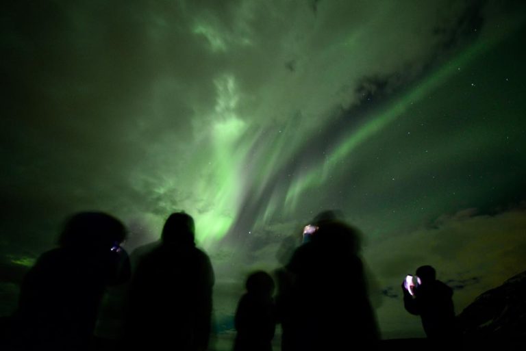 Northern-lights seen through clouds