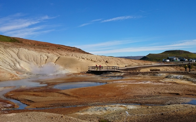 Colourful geothermal clay hot spring solfatara Krysuvik Seltun