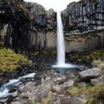 Svartifoss waterfall Skaftafell National Park hexagonal pillars