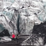 Solheimajokull glacier volcanic ash